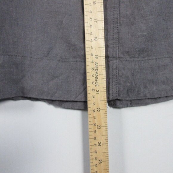 Eileen Fisher Linen Twill Pencil Mini Skirt L Gray Classic Preppy Casual 306 - Picture 11 of 12